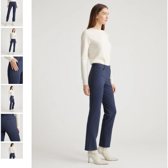 👖 Quince Ultra-Stretch Ponte Straight-Leg 4-Pocket Pants – Navy, Size M Petite - Picture 4 of 9